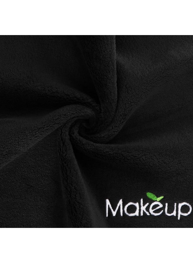 Orighty 6 Pack Premium Makeup Remover Wash Cloths - Super Soft, Quick Dry Microfiber Coral Fleece Face Makeup Towels for Cleansing, 13 x 13 Inch, Black - Image 2