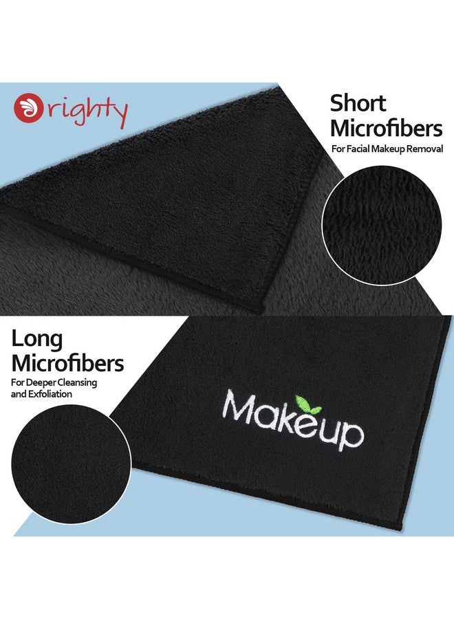 Orighty 6 Pack Premium Makeup Remover Wash Cloths - Super Soft, Quick Dry Microfiber Coral Fleece Face Makeup Towels for Cleansing, 13 x 13 Inch, Black - Image 3