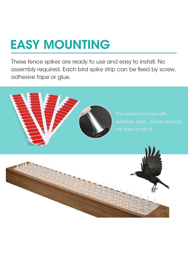 يُسلِّم 10 قطع مسامير طاردة للطيور للاستخدام الخارجي، للحمام والطيور الصغيرة الأخرى، سنجاب، قط، راكون (للاستخدام الخارجي) (اللون: أبيض) - Image 2