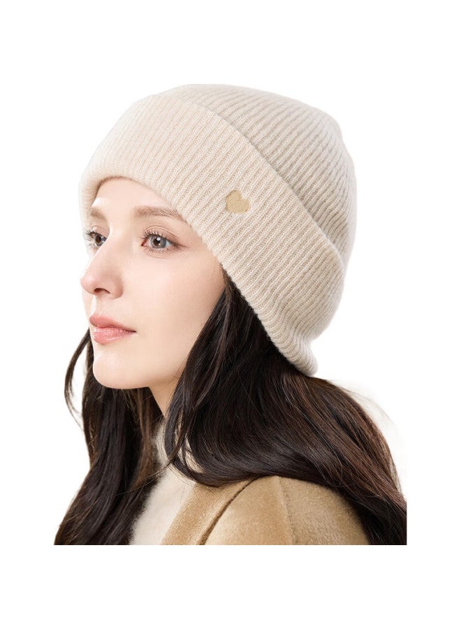 JIUMU Pure Wool Hat For Women, Autumn And Winter Warm Knitted Cap, Ladies' Knitted Hat, Winter Ear Protection Cold-Proof Hat, Winter Cap - Image 1