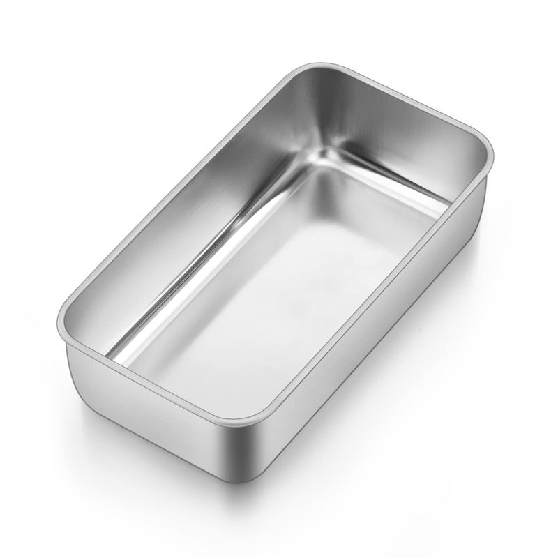 HaWare Loaf Tin Stainless Steel 2lb Bread Loaf Pan Bread Oven Tin for Baking Banana CakeMeat LoafLasagna 235 x 125 x 65cm Healthy  Durable Brushed Surface  Dishwasher Safe