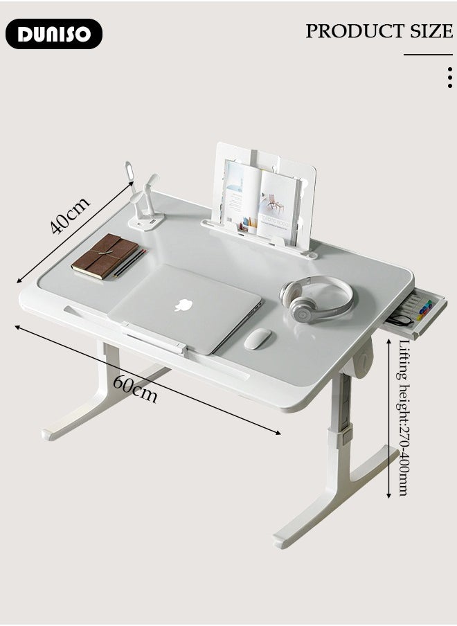 DUNISO - Laptop Desk for Bed, Height Adjustable Laptop Stand for Couch, Extra Large Foldable Lap Desk with Drawer, for Home Working, Writing, Reading - Image 1