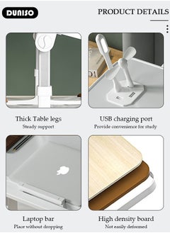 DUNISO Laptop Desk for Bed, Height Adjustable Laptop Stand for Couch, Extra Large Foldable Lap Desk with Drawer, for Home Working, Writing, Reading  - Image 5