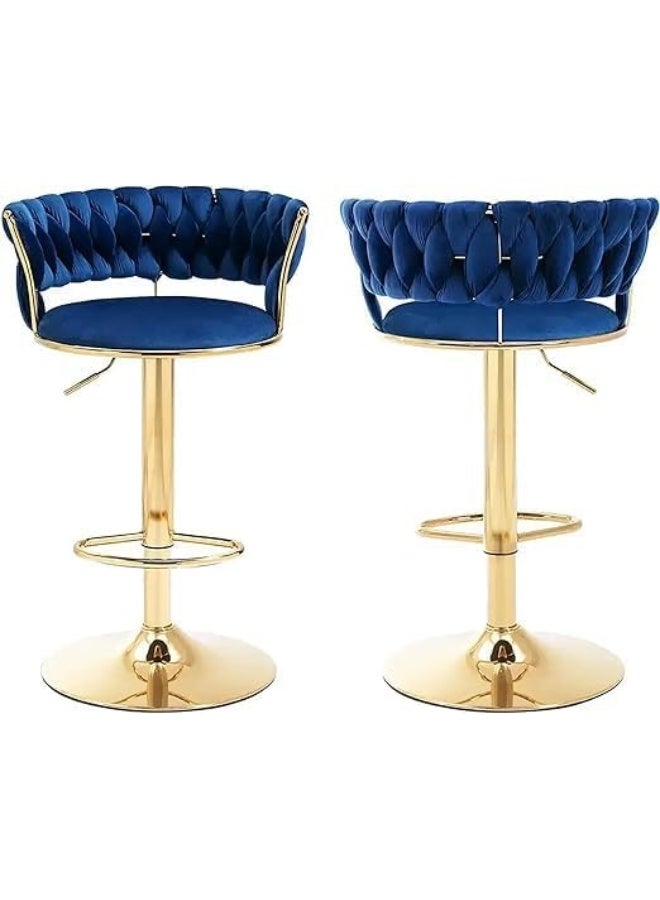Poppins Home Poppins HOME Golden Bar Chair Adjustable 360" Rotating Gold Metal High Stool With Backrest For Cafes And Bars (Dark Grey)  - Image 3