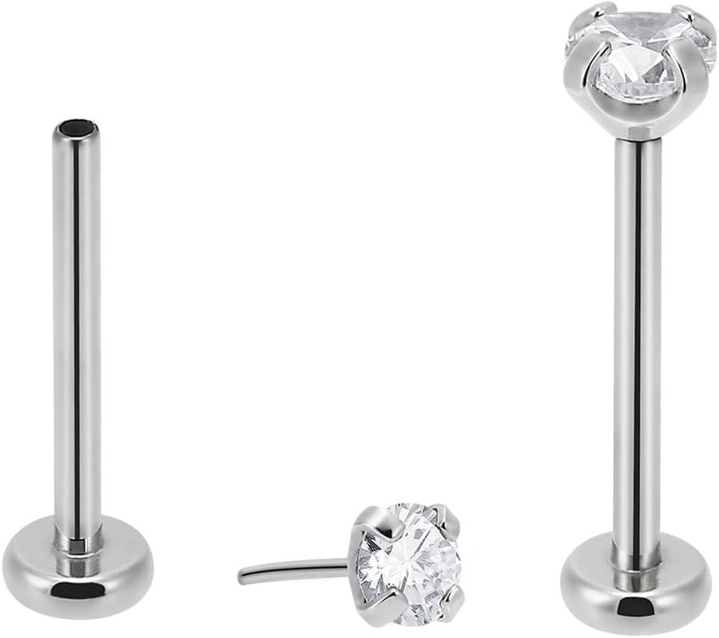NewkeepsR 20g/18g/16g G23 Titanium Press Fit Threadless Push Pop in Labret Lip Monroe Tragus Earring Stud Piercing - Image 1