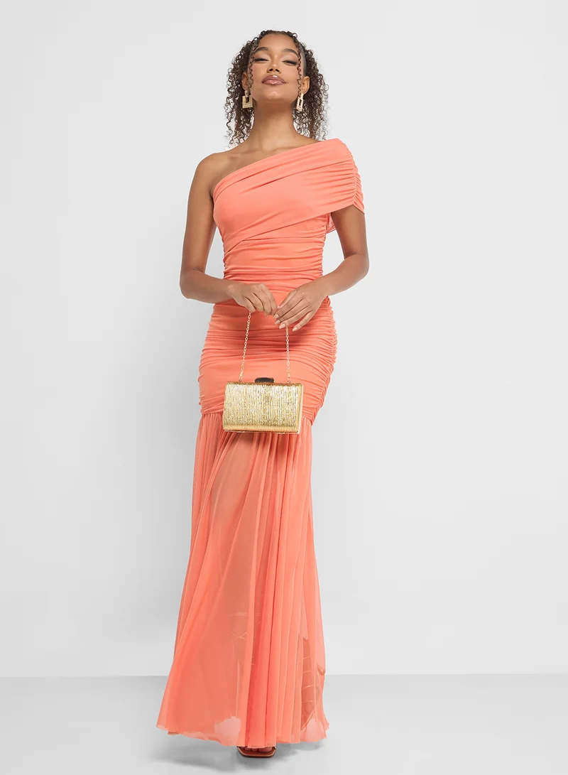 Ginger Ruched One-Shoulder Dress