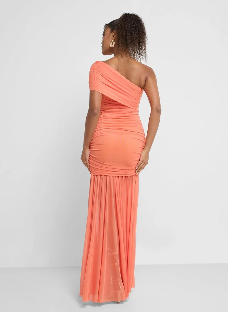 Ginger Ruched One-Shoulder Dress