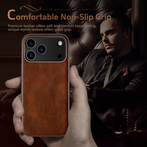 LOHASIC for iPhone 17 Pro Max Case, Slim Luxury Leather Business Classic Style Shockproof Men Women Cover Cases for iPhone 17 Pro Max 6.9 inch 2025, Brown - Image 5