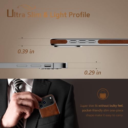LOHASIC for iPhone 17 Pro Max Case, Slim Luxury Leather Business Classic Style Shockproof Men Women Cover Cases for iPhone 17 Pro Max 6.9 inch 2025, Brown - Image 3