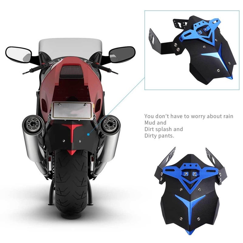 Aluminum Alloy Motorcycle Rear Mudguard Splash Guard Blue for Dirt Bikes Trail Riding - Image 5