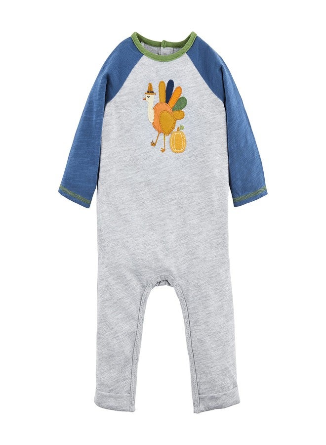 Mud Pie Baby Boy Bodysuit, Turkey Pumpkin, 6-9 Months - Image 1
