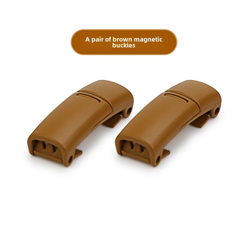 إسكدنيا Elastic No-Tie Shoelaces Colorful Magnetic BucklesA pair of new magnetic buckle-Brown A pair of new magnetic buckle-Brown