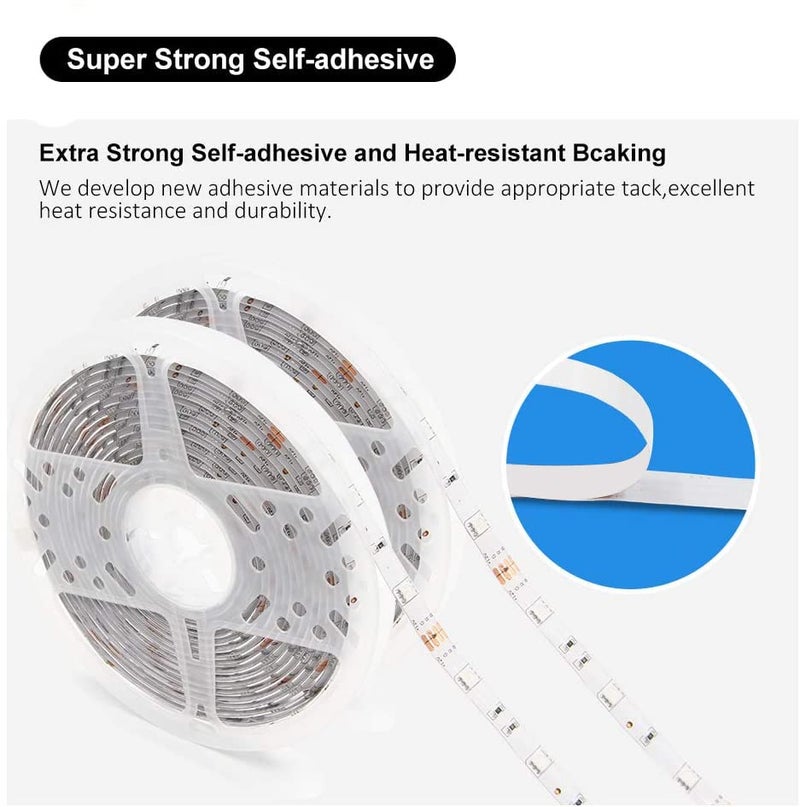 DAYBETTER أضواء شريط LED مقاومة للماء DAYBETTER، 32.8 قدم (دورتين من 16.4 قدم) مجموعة أضواء شريط LED متغيرة الألوان 300 LED مع جهاز تحكم عن بعد IR بـ 44 مفتاح ومصدر طاقة 12 فولت للاستخدام الداخلي والخارجي - Image 2