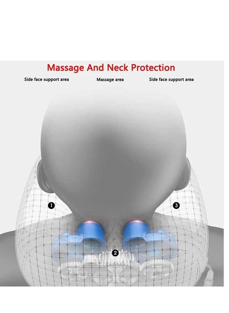 ELTRAZONE Rechargeable U Shaped Cervical Massage Pillow Neck Massager Vibration Pillow, Multifunctional Shoulder and Electric for Relax Muscles Fatigue - Image 4