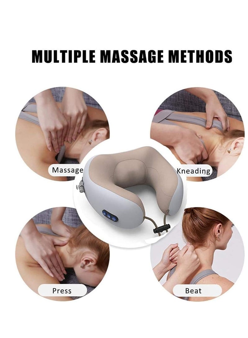 ELTRAZONE Rechargeable U Shaped Cervical Massage Pillow Neck Massager Vibration Pillow, Multifunctional Shoulder and Electric for Relax Muscles Fatigue - Image 2