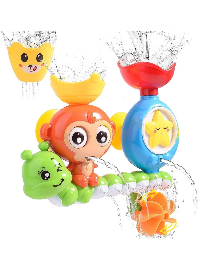 DIY HOME Baby Bath Toy for Toddlers 2-5 Years, Jungle Theme, Plastic Material, Spinning Gear & Googly Eyes, Bath Tub Toys for Kids - Image 1