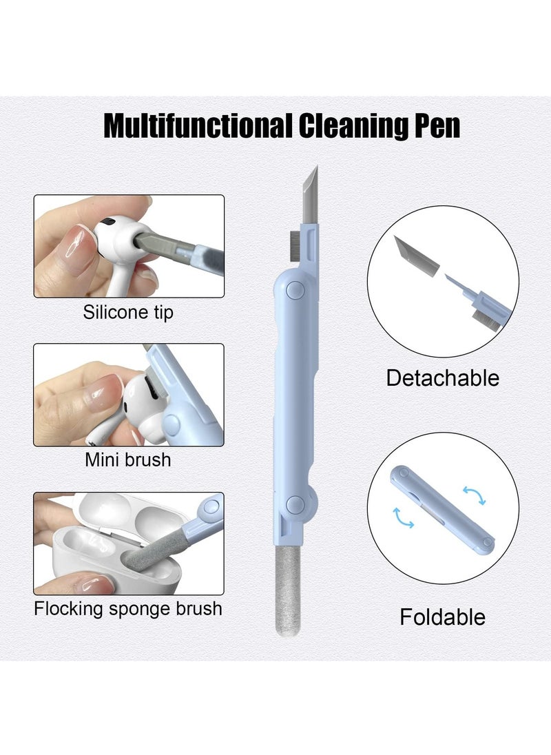 7-in-1 Cleaner Set, Laptop Screen Keyboard Earbud Cleaner Kit for Airpods MacBook iPad iPhone iPod, Multi-Function Cleaning Pen Brush Tool Key Remover for PC Monitor, Computer, Headphone