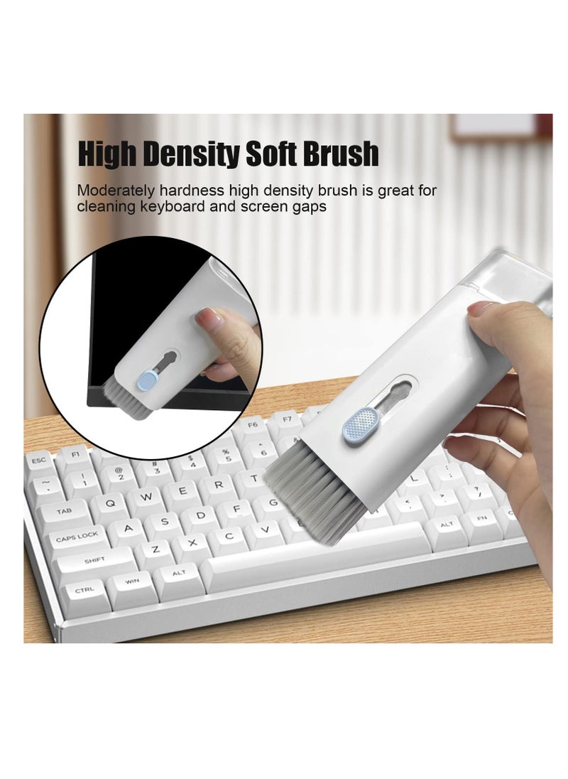 7-in-1 Cleaner Set, Laptop Screen Keyboard Earbud Cleaner Kit for Airpods MacBook iPad iPhone iPod, Multi-Function Cleaning Pen Brush Tool Key Remover for PC Monitor, Computer, Headphone