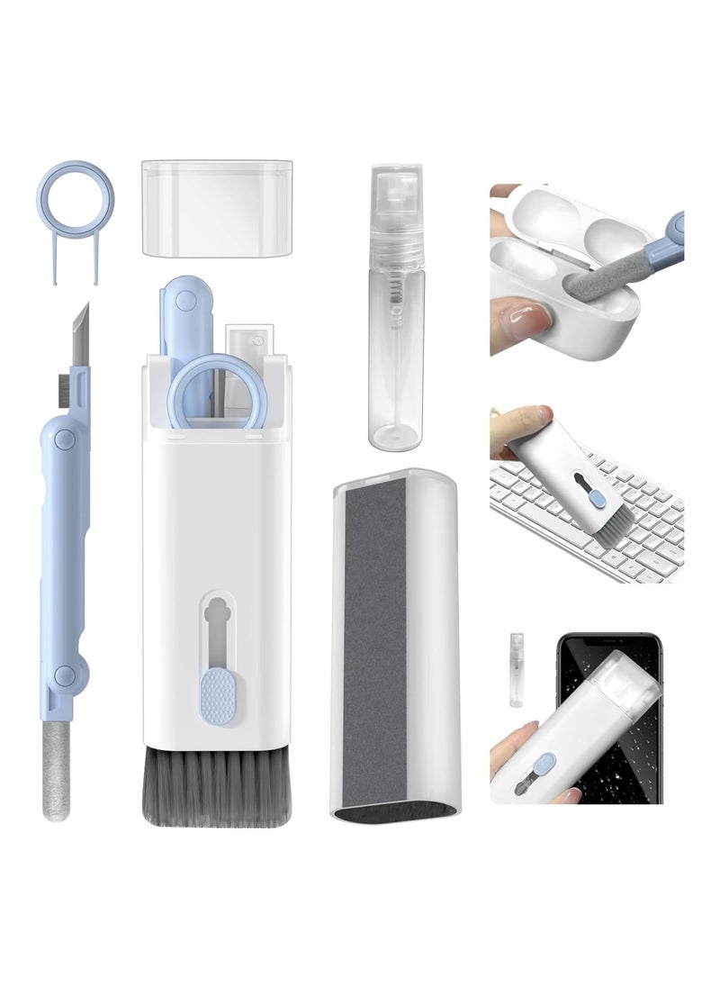 7-in-1 Cleaner Set, Laptop Screen Keyboard Earbud Cleaner Kit for Airpods MacBook iPad iPhone iPod, Multi-Function Cleaning Pen Brush Tool Key Remover for PC Monitor, Computer, Headphone