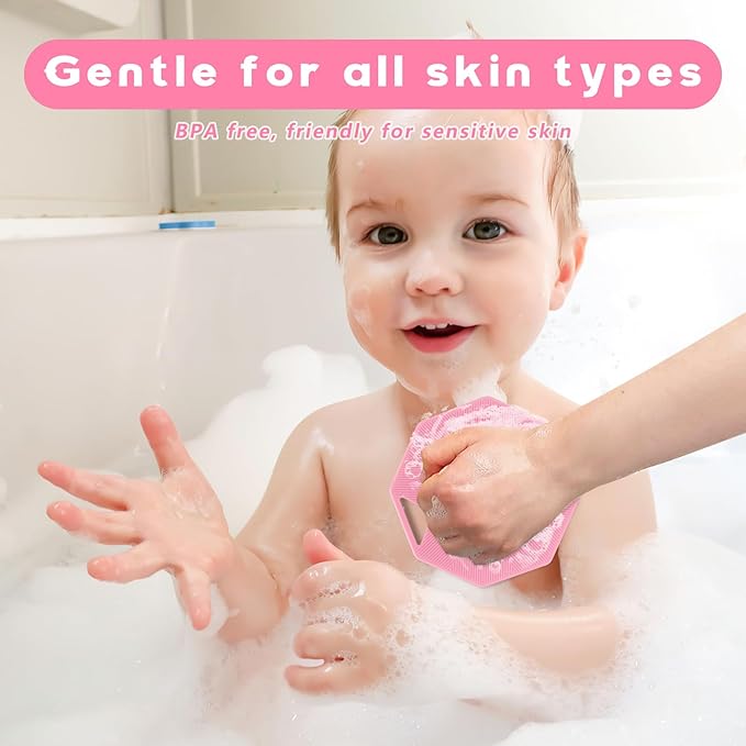 Alyvisun Soft Silicone Body Scrubber with Hook Handheld Shower Bath Brush for Body Gently Exfoliate Massage Cleaning Skin Brush for Adults Babies Fits for All Skin Types Sensitive Skin - Image 5