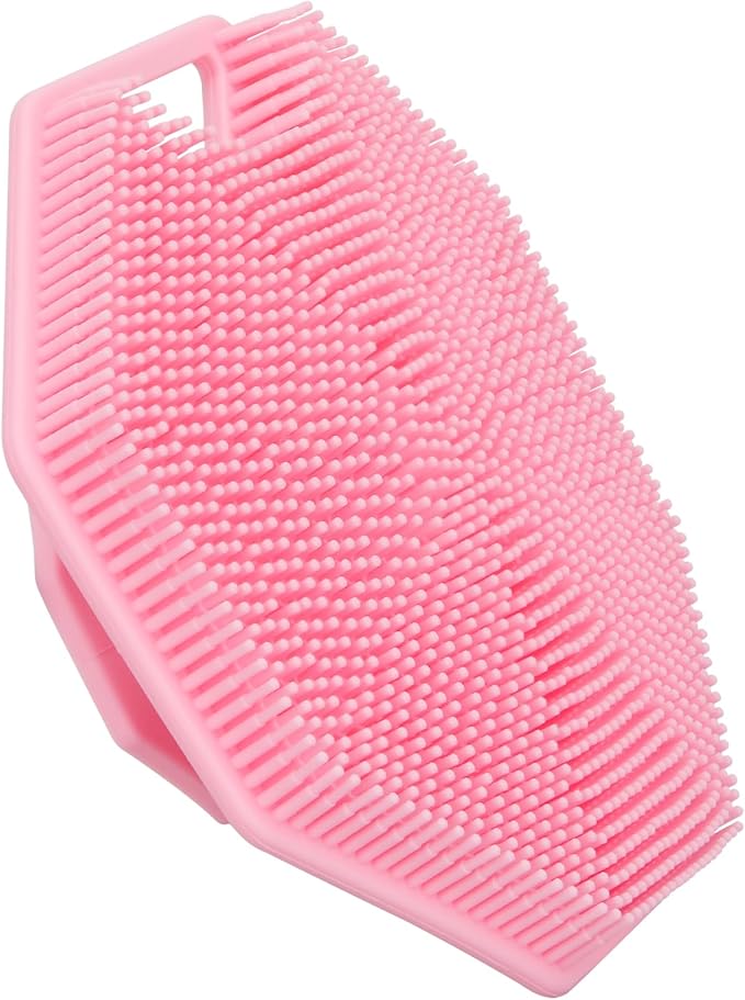 Alyvisun Soft Silicone Body Scrubber with Hook Handheld Shower Bath Brush for Body Gently Exfoliate Massage Cleaning Skin Brush for Adults Babies Fits for All Skin Types Sensitive Skin - Image 1