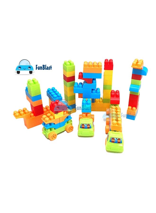 فنبلاست مكعبات بناء فن بلاست للأطفال مع عجلات، 94 قطعة مع حقيبة تعبئة، أفضل لعبة هدية، لعبة مكعبات للأطفال والأولاد والأطفال - متعددة الألوان (78 قطعة و16 عجلة) (50 قطعة) - Image 5