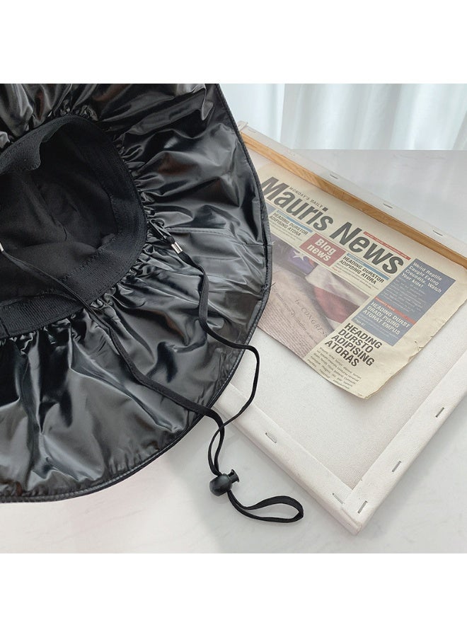 قبعة شمسية عريضة الحافة مع حماية من الأشعة فوق البنفسجية، تصميم قابل للعكس، رباط قابل للتعديل (أسود) - Image 5
