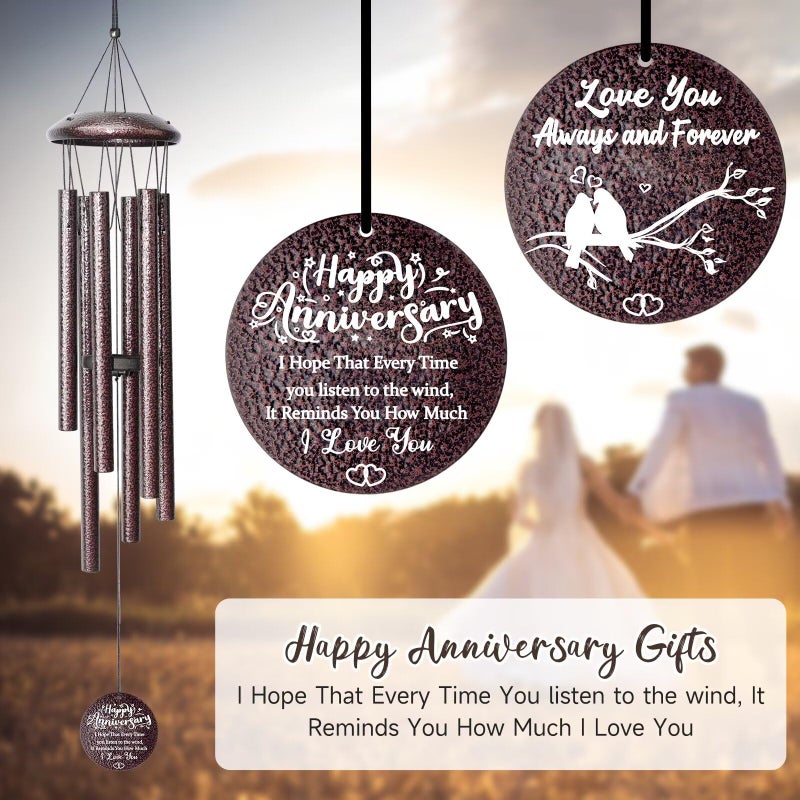 Synhonty Anniversary Wind Chimes Gifts For Him Her Romantic Anniversaries For Wife  Husband  Happy Anniversary Decorations - Image 2