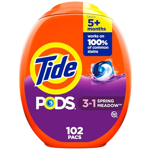 Tide PODS laundry detergent pacs 3in1 Stain Remover Odor Fighter Color Protector 102 Count HE compatible Spring Meadow Scent - Image 2
