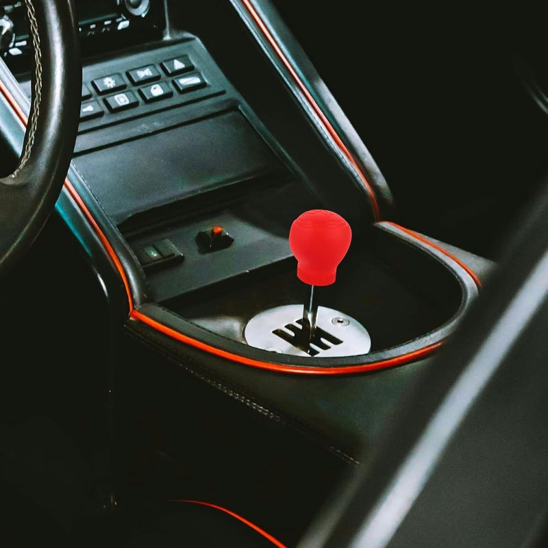 2pcs Red Silicone Gear Shift Knob Cover Universal Anti-Slip Wear-Resistant Car Gear Shift Protector for 5-Speed Manual Transmission Vehicle Interior Accessories - Image 4
