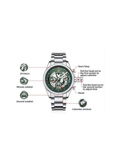 MINI FOCUS MF0490G.02 Men's Quartz Movement Watches Classic Style Date Waterproof Stainless Steel Strap Watch  - Image 2