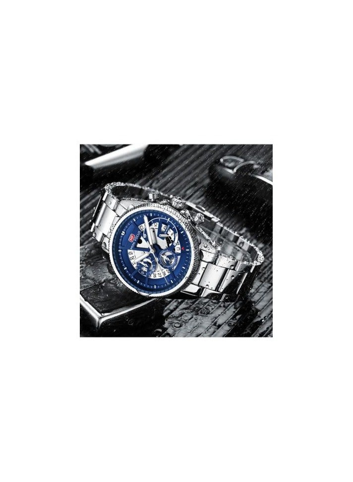 ميني فوكاس ساعة MF0490G.02 للرجال بحركة كوارتز كلاسيكية وتاريخ وحزام من الفولاذ المقاوم للصدأ ومقاومة للماء - Image 4