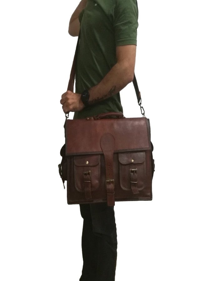 Madosh Men's Briefcase Shoulder Bag Genuine Goat Hide Office Bag Vintage Crossbody Business Bags - Image 5