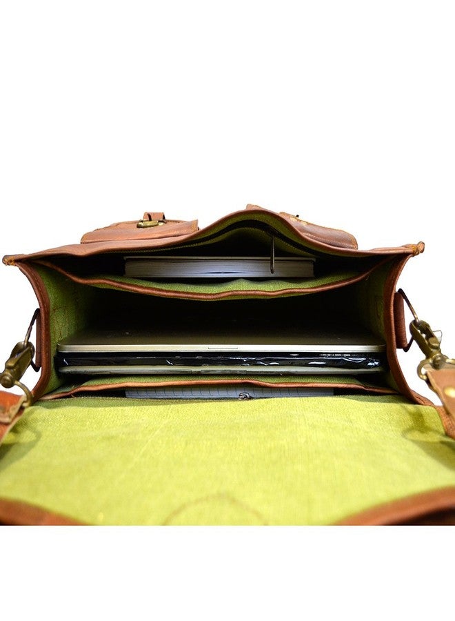 Madosh Men's Briefcase Shoulder Bag Genuine Goat Hide Office Bag Vintage Crossbody Business Bags - Image 4