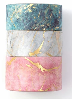 Y&D Washi Tape Set, 3 Rolls Gold Veins Gorgeous Foil Masking Set Decorative for Arts, DIY Crafts, Journal Supplies, Planners, Scrapbook, Card/Gift Wrapping (Marbling Patterns)  - Image 1