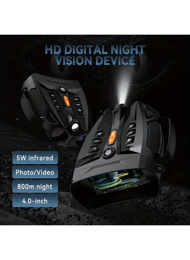 Black Dual Tube Infrared Night Vision Goggles 4 Inch IPS Screen 10x Digital Zoom - Image 3