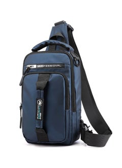 Casual Small Crossbody Messenger Shoulder Bag Wearable on Chest for Men and Women, for Daily Use, Hiking, Work, Cycling, Travel - Navy