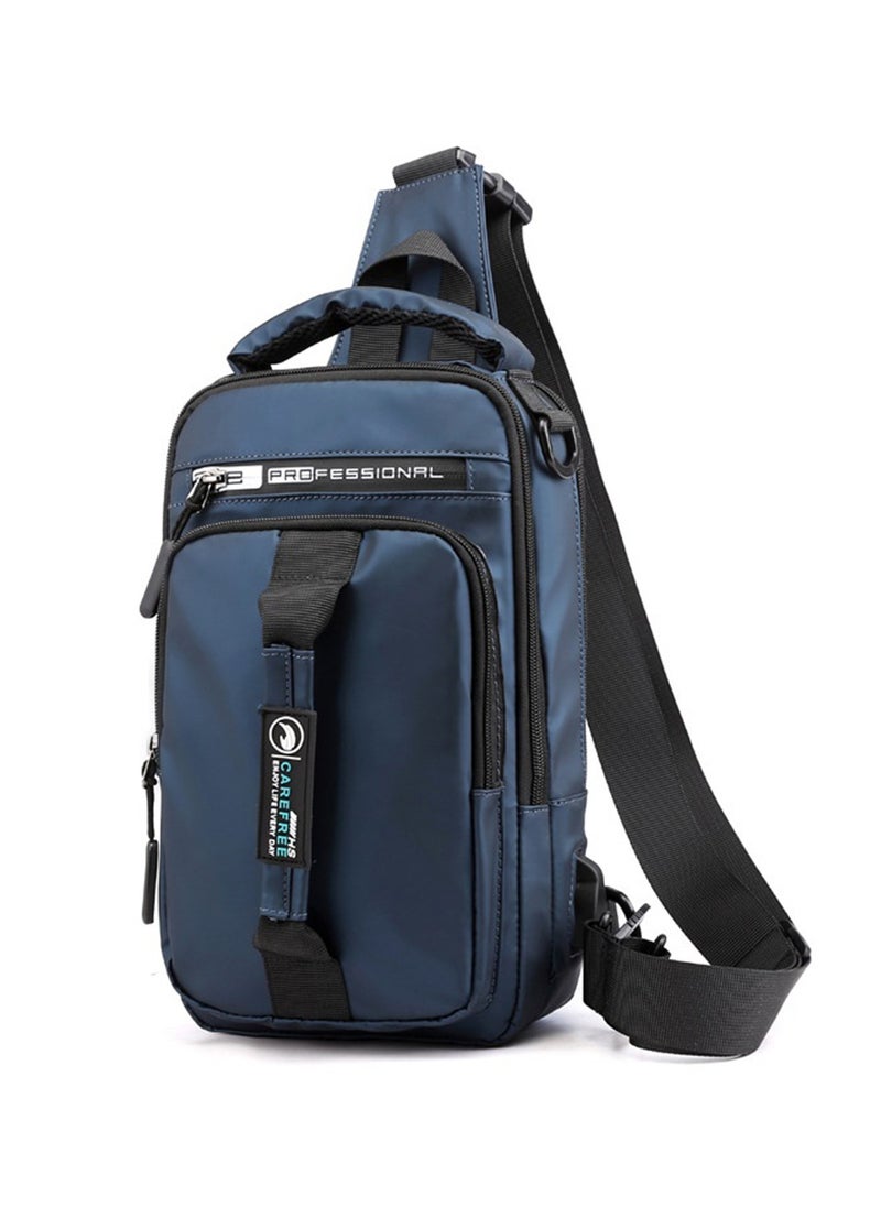 Generic - Casual Small Crossbody Messenger Shoulder Bag Wearable on Chest for Men and Women, for Daily Use, Hiking, Work, Cycling, Travel - Navy - Image 1