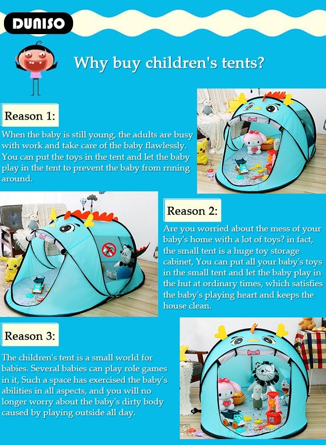 DUNISO Kids Play Tents Collapsible Tent for Girls Boys Children Play Fun Large Playhouse Pop Up Birthday Toys Indoor Outdoor Yard Beach Baby Travel Bed - Image 2