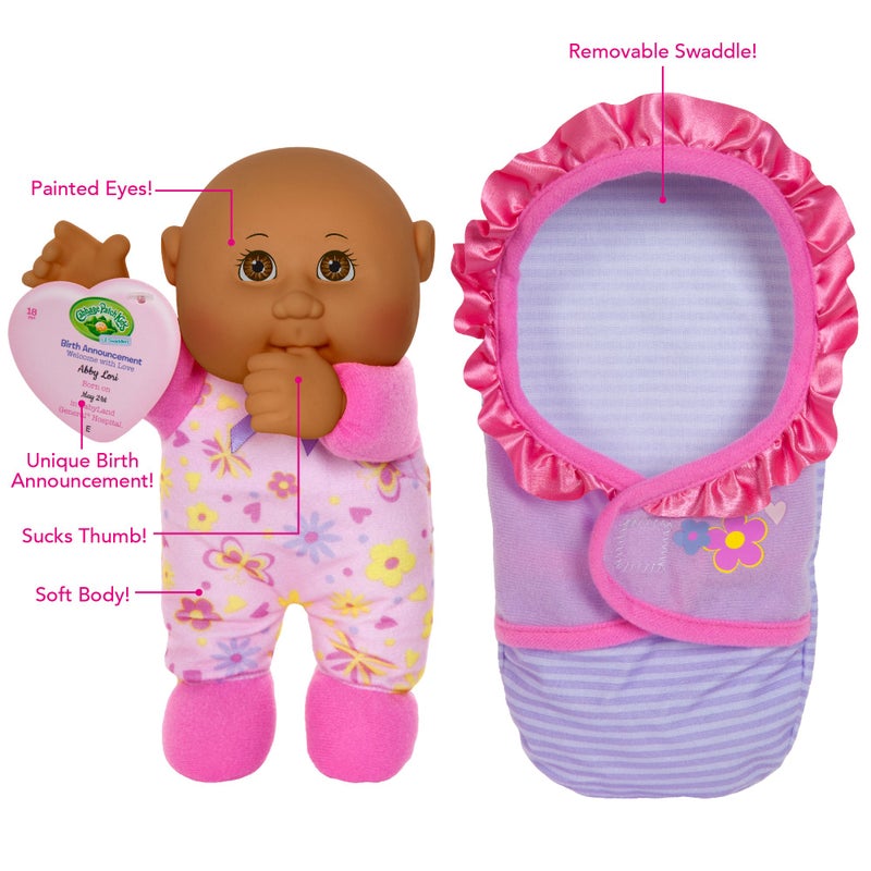 Cabbage Patch Kids Official, Newborn Baby African American Girl Doll - Comes with Swaddle Blanket and Unique Adoption Birth Announcement - Image 2