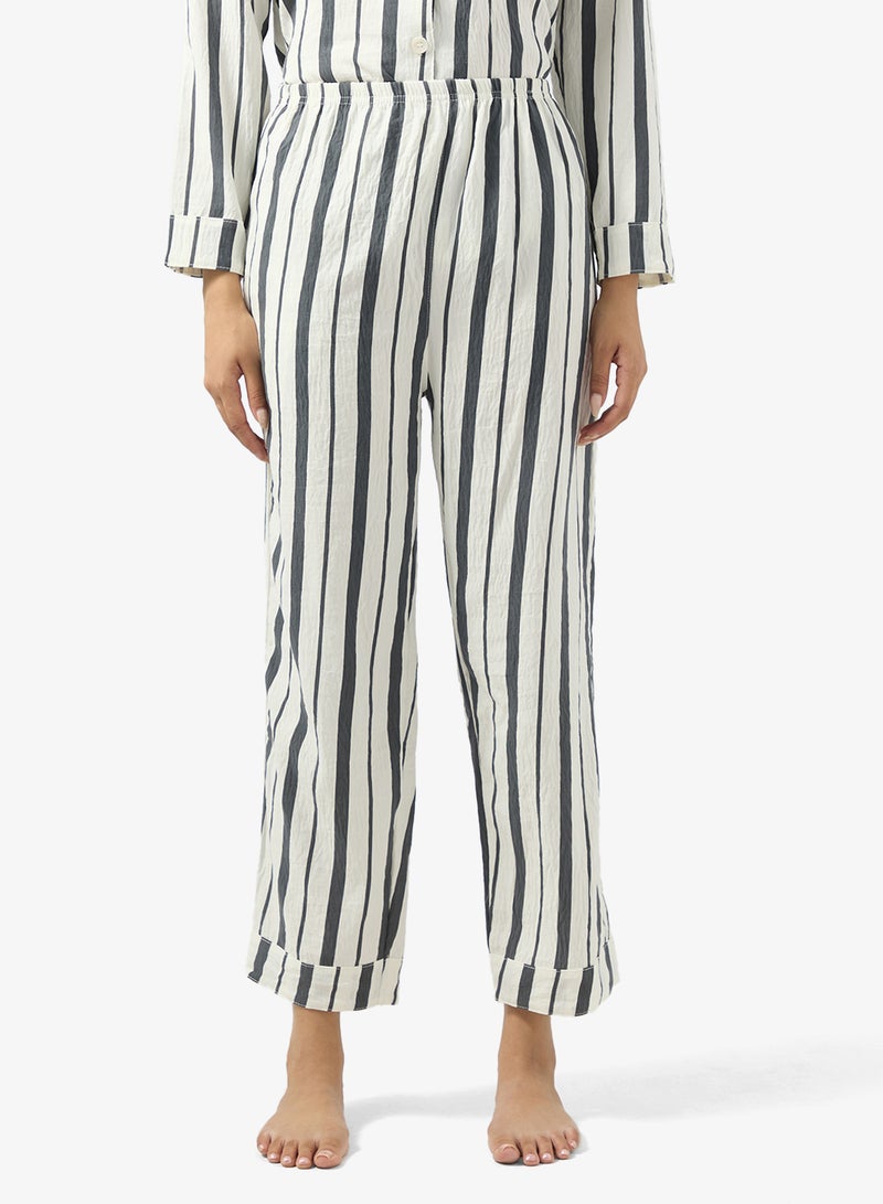 Ginger Button Up Stripe Shirt & Pyjama Set - Image 4