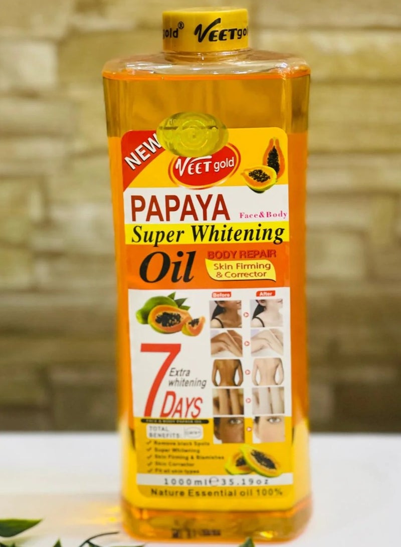 فيت جولد زيت البابايا لتبييض الوجه والجسم الفائق 1000 مل