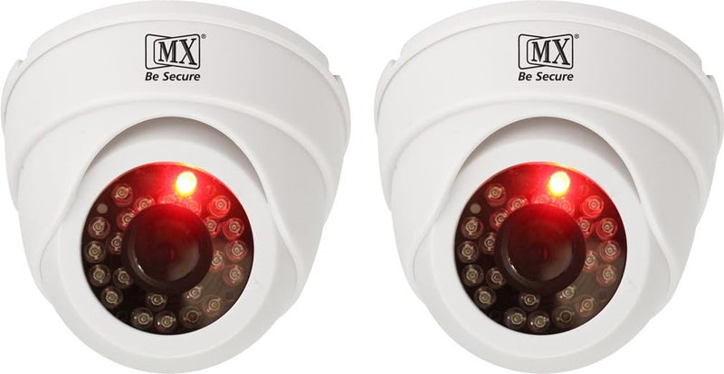 MX كاميرا مراقبة وهمية لاسلكية مزودة بحساس الأشعة تحت الحمراء مع ضوء LED أحمر - عبوة من 2 - Image 3