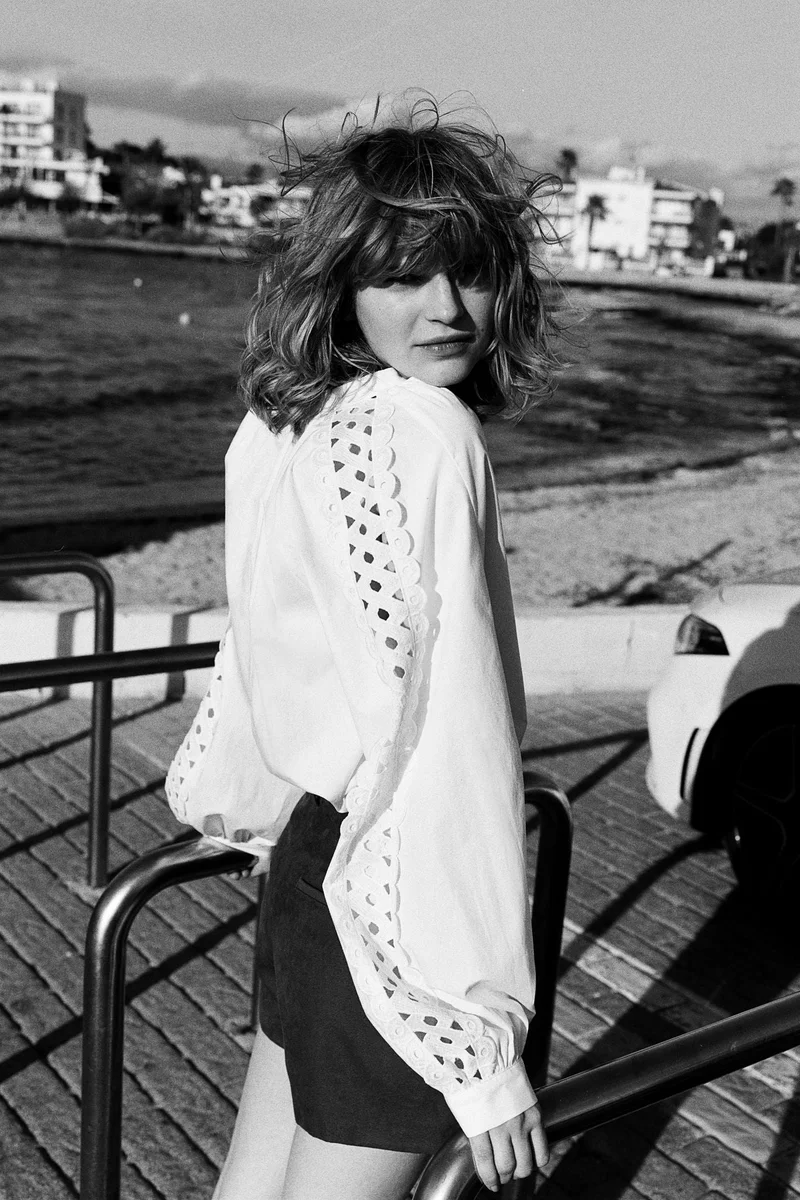 H&M Embroidery-detail cotton blouse