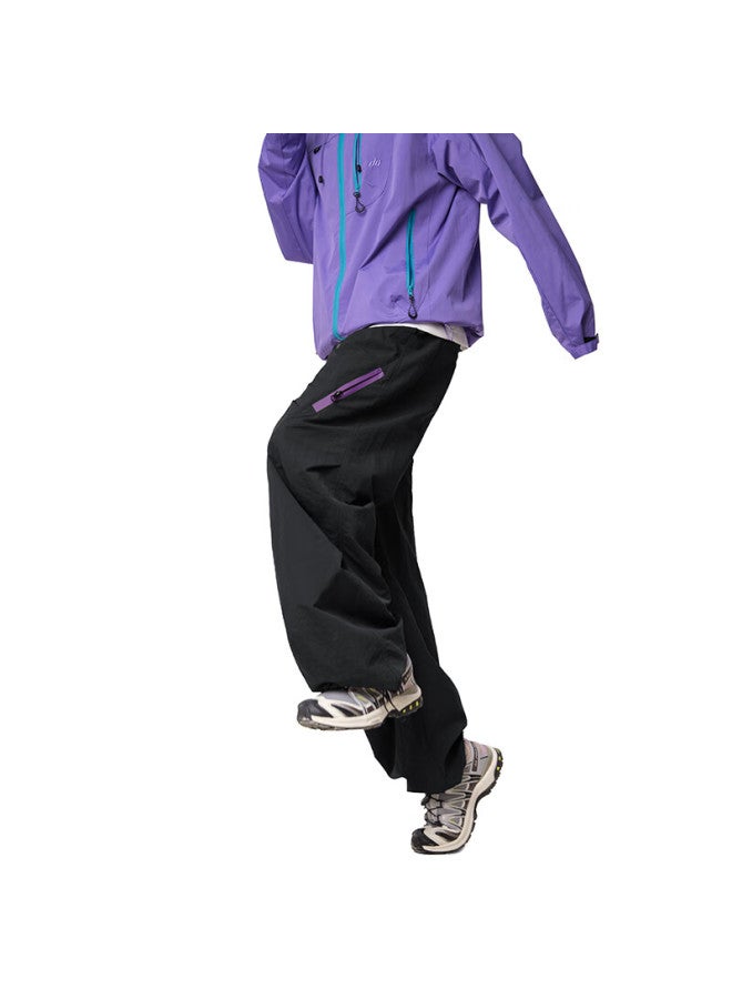Izexx Men's Outdoor Waterproof Leisure Pants Autumn Mountaineering Paratrooper Straight Workwear All-match Trousers Zk07 Black L - Image 3