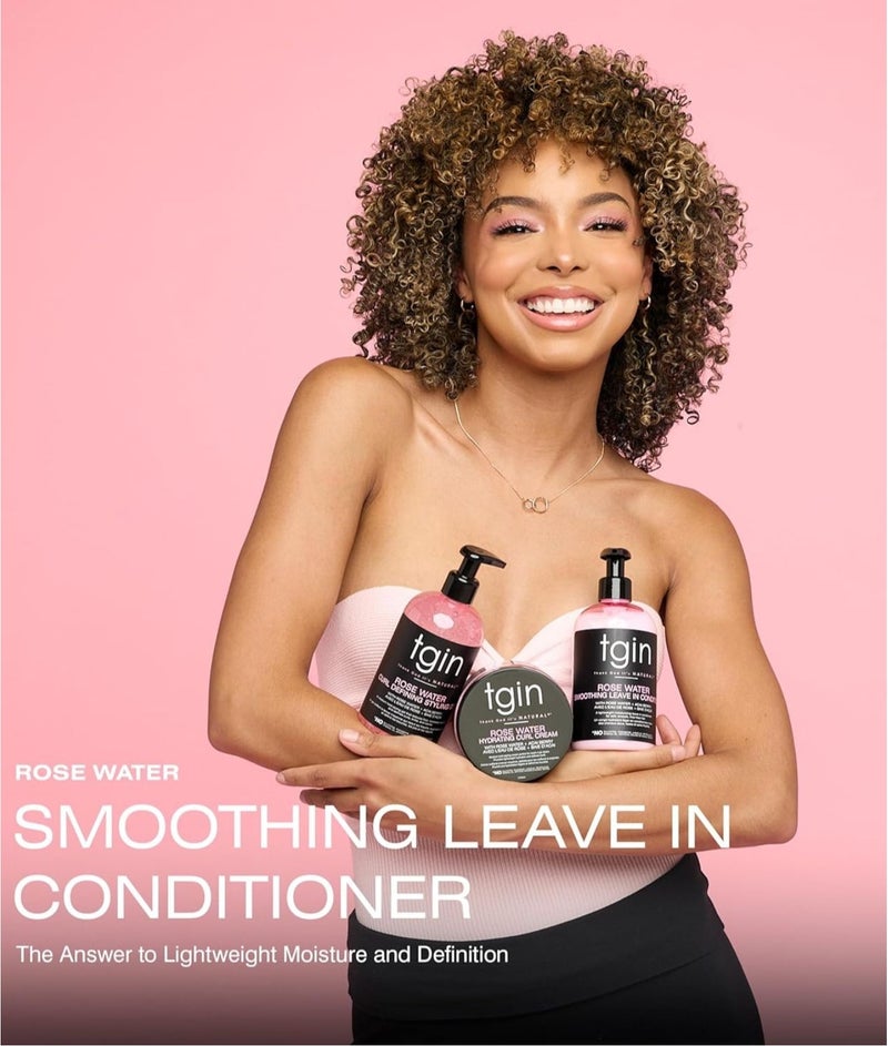 تجين بلسم مرطب خالٍ من ماء الورد – بلسم مرطب بماء الورد وتوت الآساي للشعر المجعد والمموج والجاف – عناية بالشعر خالية من الكبريتات وناعمة وناعمة - Image 4