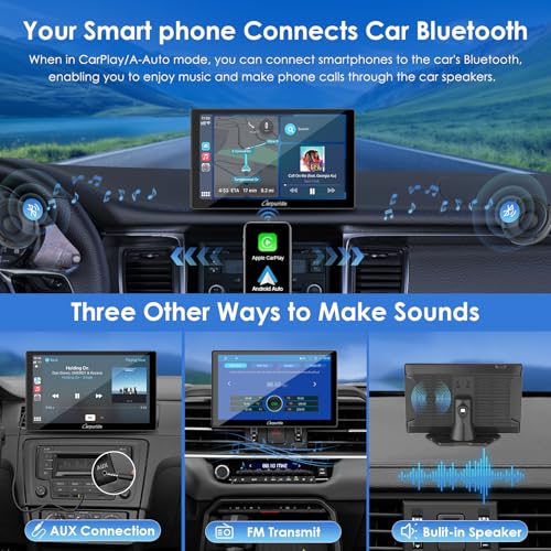 Carpuride 2025 CARPURIDE 9 Inch Car Play Screen for Car, Compatible with Wireless/Wired Apple CarPlay, Android Auto and Mirror Link - Bluetooth Audio, Navigation,Siri, FM, AUX - Image 5