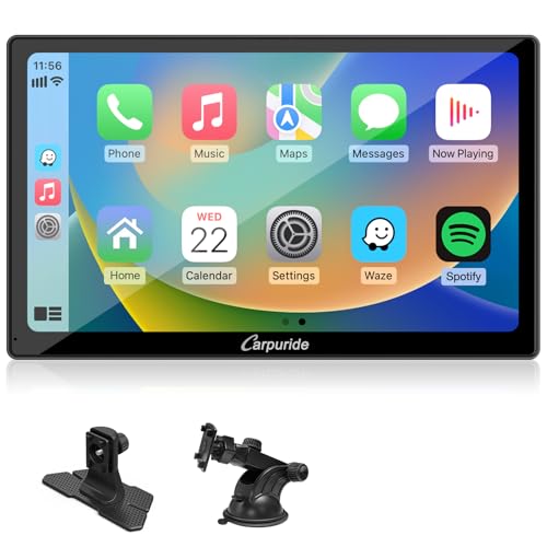 Carpuride 2025 CARPURIDE 9 Inch Car Play Screen for Car, Compatible with Wireless/Wired Apple CarPlay, Android Auto and Mirror Link - Bluetooth Audio, Navigation,Siri, FM, AUX - Image 1