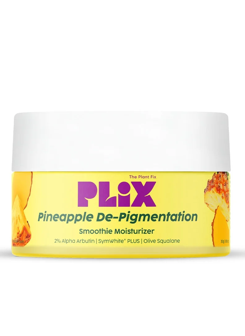 PLIX THE PLANT FIX مرطب للوجه بالأناناس لإزالة التصبغات وإزالة السمرة وتصحيح البقع الداكنة مع ألفا أربوتين وسيم وايت® بلس لبشرة مشرقة وموحدة اللون | للرجال والنساء، 50 جم