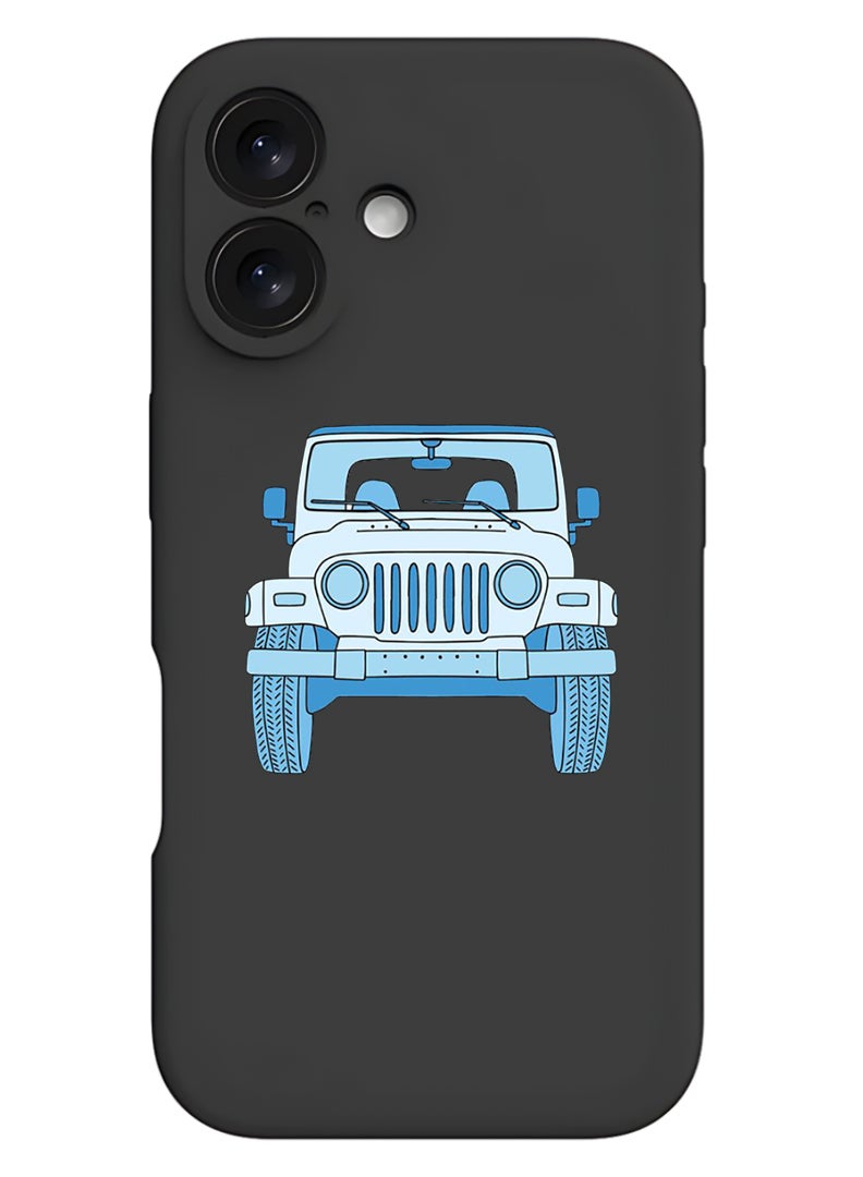 Theodor Protective Slim Fit Case Liquid Silicone Cover with Full Body Protection Anti-Scratch Shockproof Case For Apple iPhone 17 (Black) Jeep - Image 1